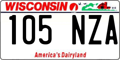WI license plate 105NZA