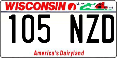 WI license plate 105NZD