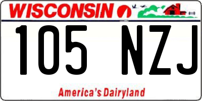 WI license plate 105NZJ