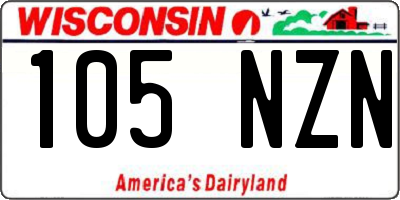 WI license plate 105NZN