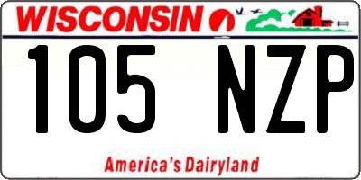 WI license plate 105NZP