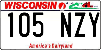 WI license plate 105NZY