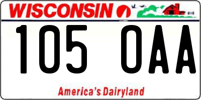 WI license plate 105OAA