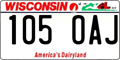 WI license plate 105OAJ