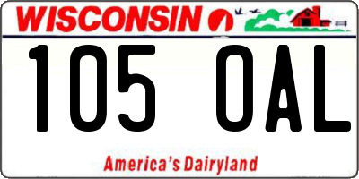 WI license plate 105OAL