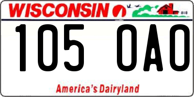 WI license plate 105OAO