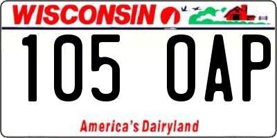 WI license plate 105OAP