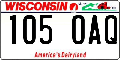 WI license plate 105OAQ