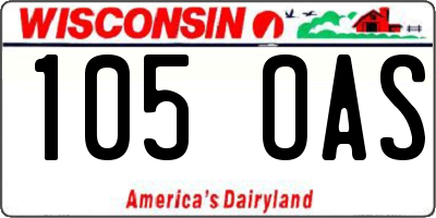 WI license plate 105OAS