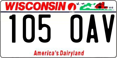 WI license plate 105OAV