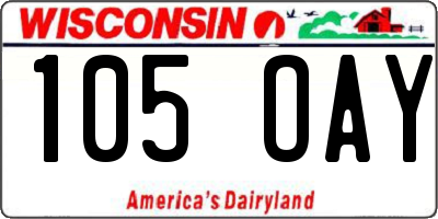 WI license plate 105OAY