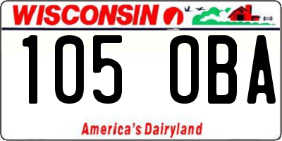 WI license plate 105OBA
