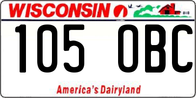 WI license plate 105OBC