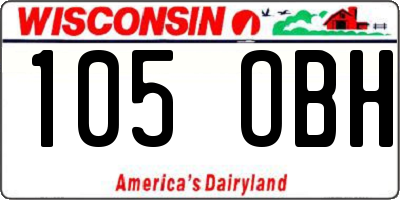 WI license plate 105OBH