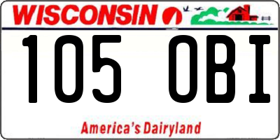 WI license plate 105OBI