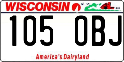 WI license plate 105OBJ