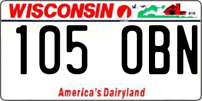 WI license plate 105OBN