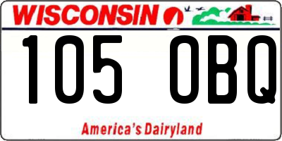 WI license plate 105OBQ