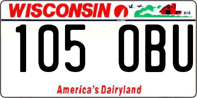 WI license plate 105OBU