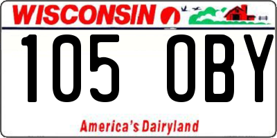 WI license plate 105OBY