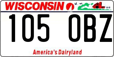 WI license plate 105OBZ