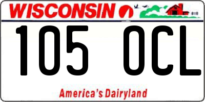 WI license plate 105OCL