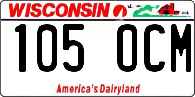 WI license plate 105OCM