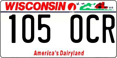 WI license plate 105OCR