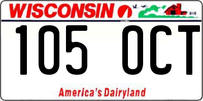WI license plate 105OCT