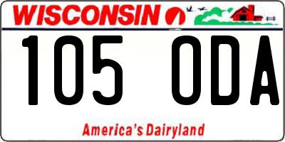 WI license plate 105ODA