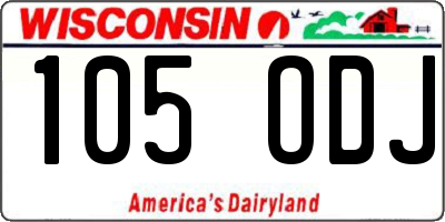 WI license plate 105ODJ