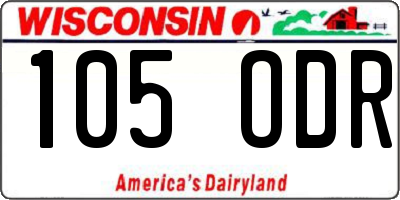 WI license plate 105ODR