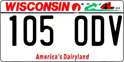 WI license plate 105ODV