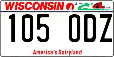 WI license plate 105ODZ