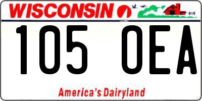 WI license plate 105OEA
