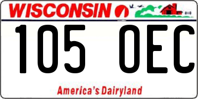WI license plate 105OEC