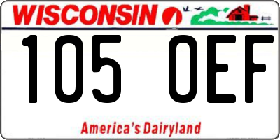 WI license plate 105OEF