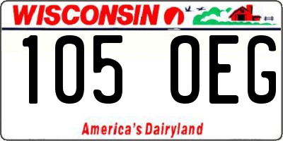 WI license plate 105OEG