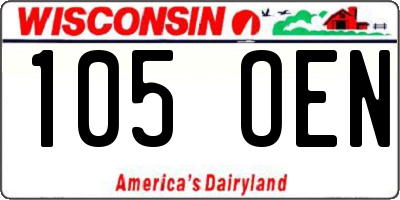 WI license plate 105OEN