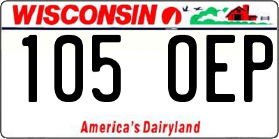 WI license plate 105OEP