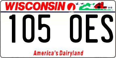 WI license plate 105OES