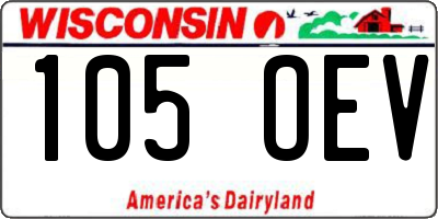 WI license plate 105OEV