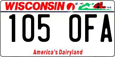 WI license plate 105OFA