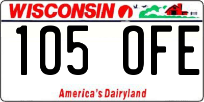 WI license plate 105OFE