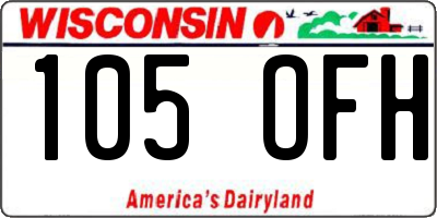 WI license plate 105OFH