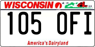 WI license plate 105OFI
