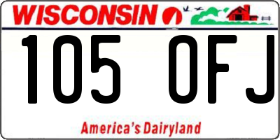 WI license plate 105OFJ
