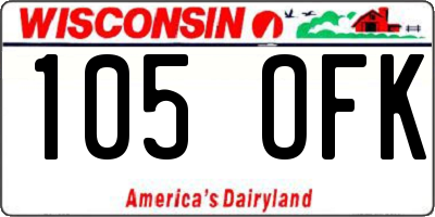 WI license plate 105OFK