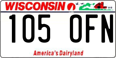 WI license plate 105OFN