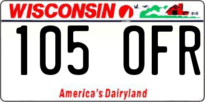 WI license plate 105OFR